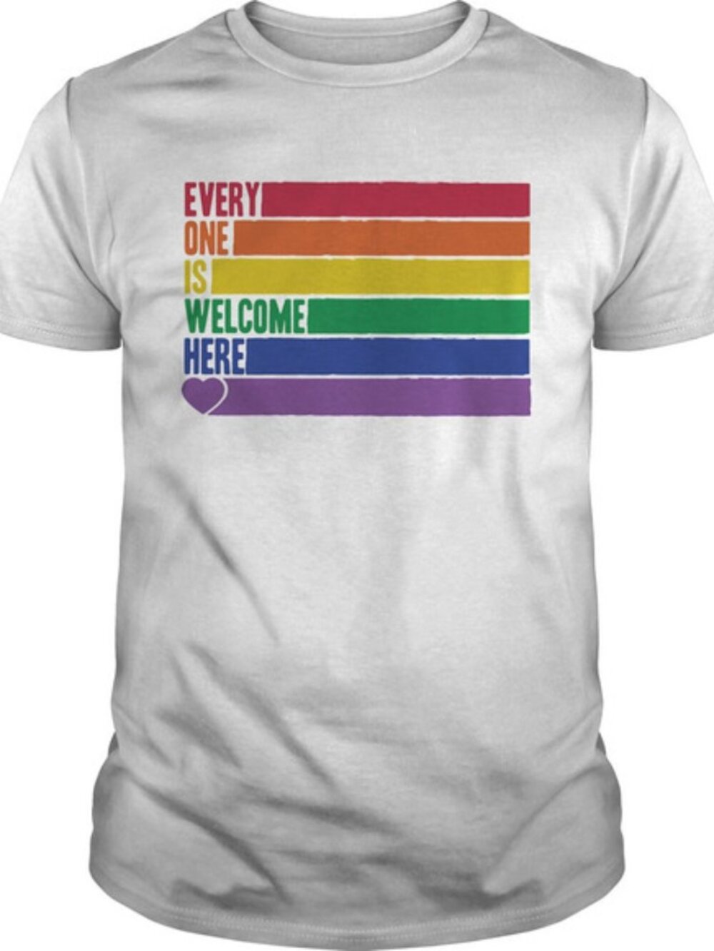 Unisex Tee, Lgbt Rainbow Everyone Is Welcome Here Hear Shirt